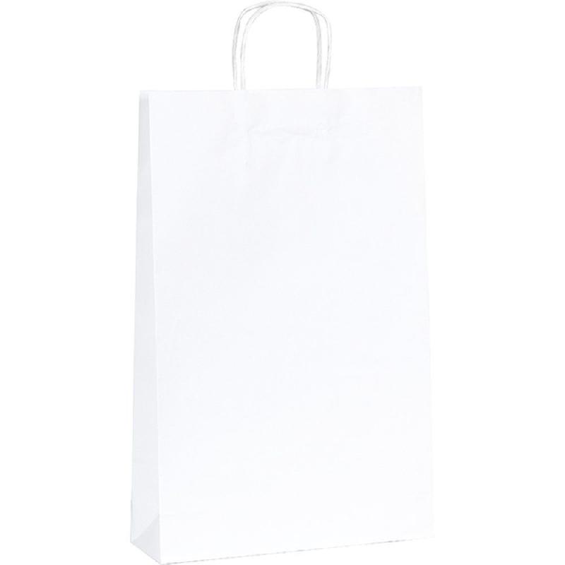 Sac kraft blanc 3 bouteilles poignées torsadées 26x8x40cm - par 100_0