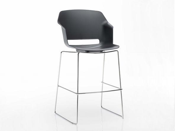 Lot de 2 chaises hautes Clop avec repose-pieds et coque polypropylène_0