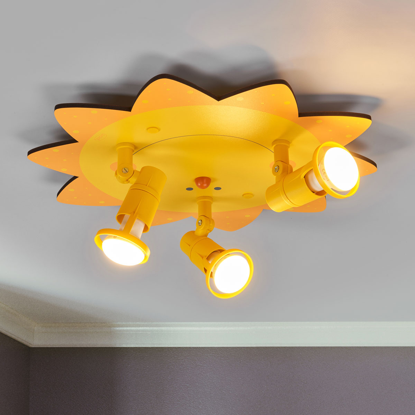 WALDI-LEUCHTEN GMBH SONNE, UN PLAFONNIER 3 LAMPES TRÈS CHALEUREUX