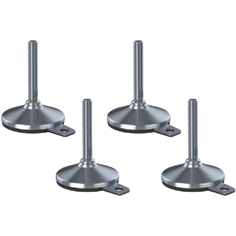 Pied de nivellement en acier inoxydable 16x100x105mm base et patin anti-vibration 2200kg-Set of_0