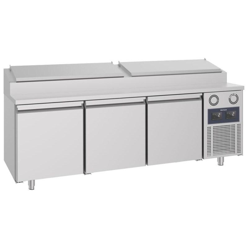 Table de préparation réfrigérée avec 32 portes 600x400 mm, 10x GN 1/3 h 150 mm, -2°/+8°C - WiFi - VIRTUS - 0698142144722_0