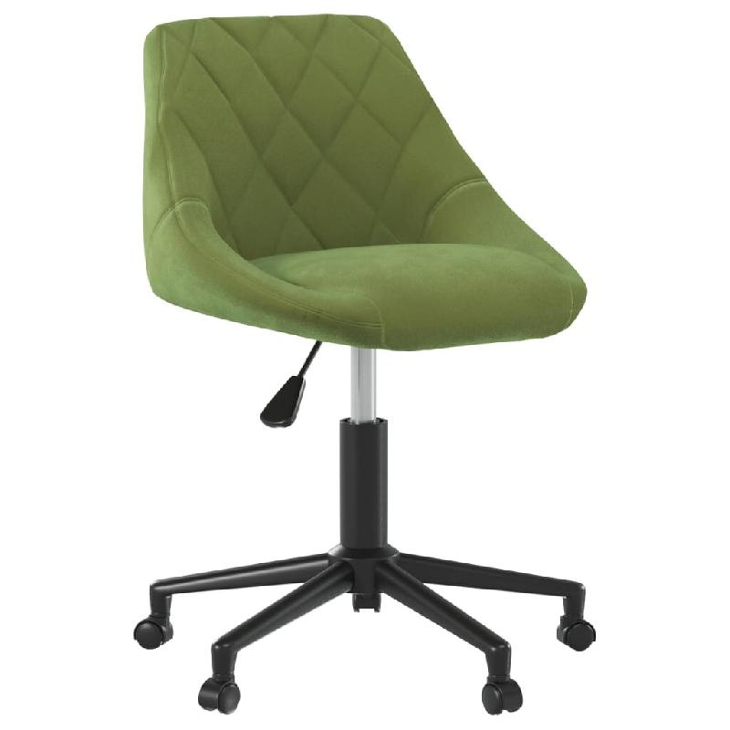 VidaXL Chaise pivotante de salle à manger Vert clair Velours Modèle Velmora - 8720286755624_0