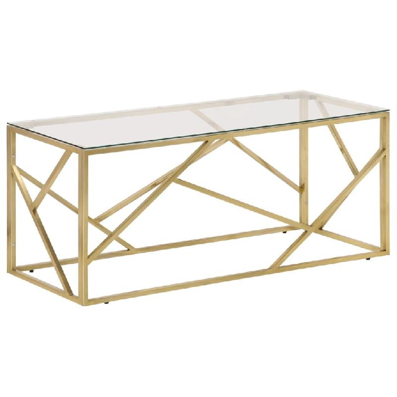 VidaXL Table basse doré acier inoxydable et verre trempé Modèle Riviera Royale - 349938_0