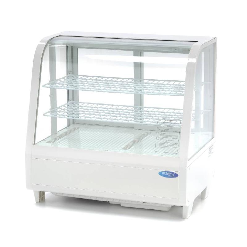 Vitrine réfrigérée à gâteaux incurvée - 100 L - Blanche | Maxima_0