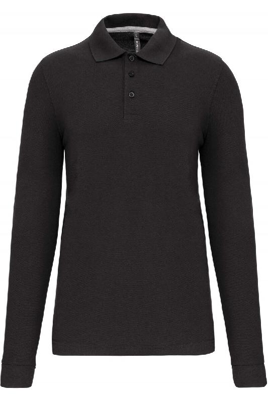 WK Designed To Work Polo manches longues homme Dark Grey 3XL 65% Polyester | 35% Coton - XXXL gris 3663938185699_0
