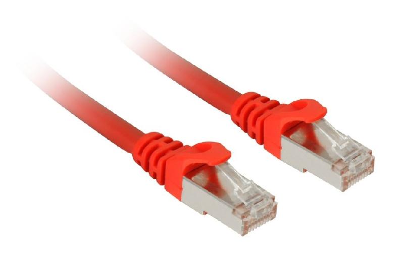 Sharkoon Patch Network Cable SFTP - RJ-45 - Cat.7a - Câble brut rouge 1 mètre_0