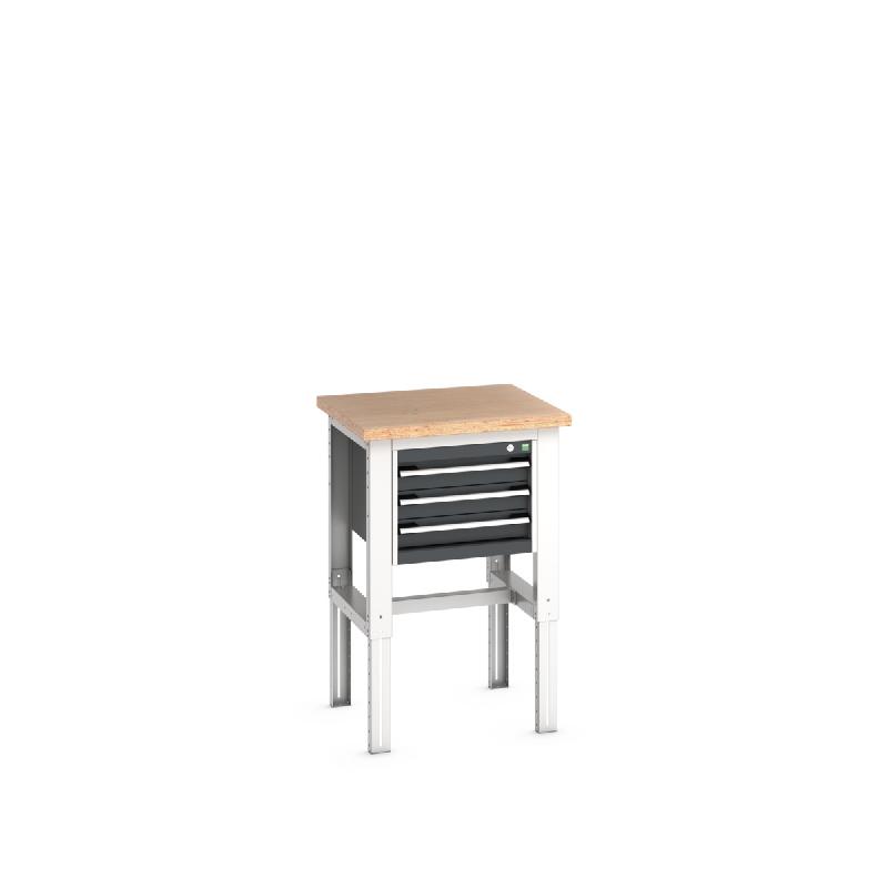 Desserte fixe Cubio Mpx - 3 tiroirs - Hauteur réglable - 750x750x740-1140mm_0