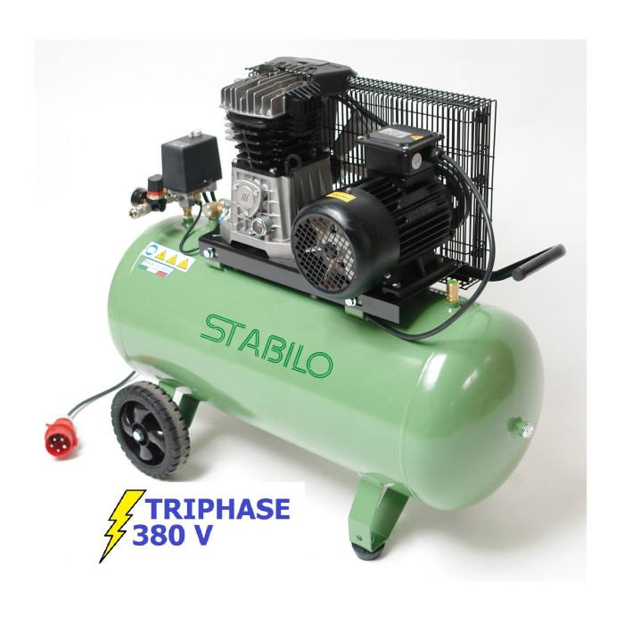 Compresseur 500/10/100 bi-cylindre 400 v - cuve 100 l_0