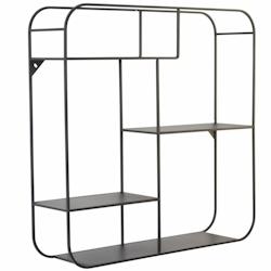 Décoshop26 - Étagère murale forme carré en métal noir avec 4 étagères chic et pratique ETA05034 - noir 3000515469603_0