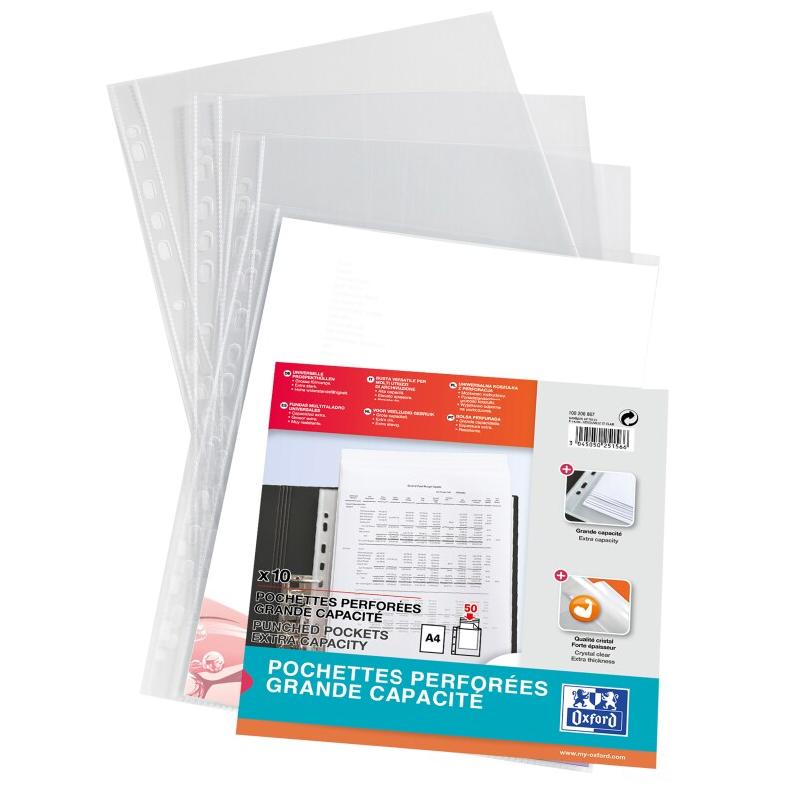Elba 100206867 Sachet de 10 Pochettes perforées A4 en polypropylène ultra-résistant 140 microns incolore - 3045050251566_0