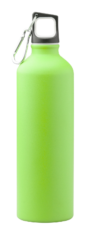 Gourde en aluminium - finition mat - avec mousqueton - 750 ml - couleur vert citron_0