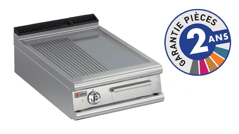 Grillade électrique - plaque 1/2 lisse 27,5 dm² - acier ou chrome dur - Gamme 700 - Baron 70FTE620_0