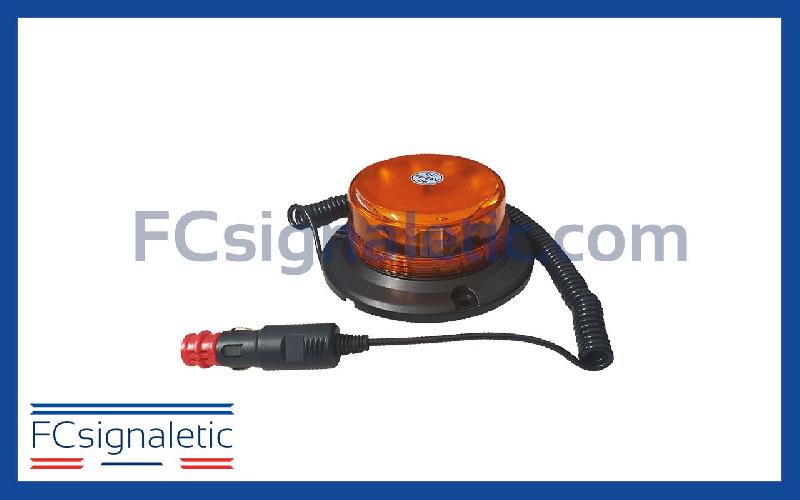 Gyrophare à LED extra plat orange embase magnétique prise allume cigare classe 1 LEDWORK LWK0375_0