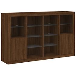 Helloshop26 - Buffet bahut commode armoire meuble de rangement organisateur cuisine salle de séjour salon avec lumières LED 3 pcs 02_0037206 - 30002_0