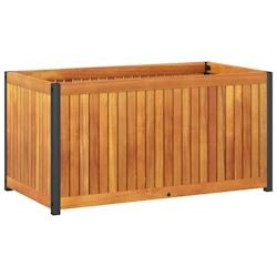 Helloshop26 - Jardinière bac lit surélevé plantes fleurs terrasse jardin 85 x 45 x 44 cm bois massif d'acacia et acier marron 02_0037961 - 30002140_0