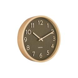 Horloge ronde en bois Pure  22 cm vert mousse Karlsson - vert 8714302710162_0