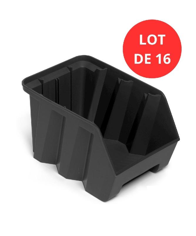Lot de 16 bacs duetto 9,4 litres plastique gris anthracite_0