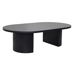 Oviala Business Table basse ovale 120 cm moderne effet bois noir - noir Bois massif 113773_0