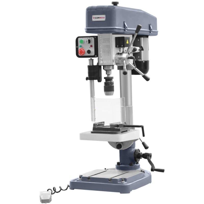 Perceuse d'établi Cormak W16 - table inclinable et rotative - étau 125 mm inclus_0