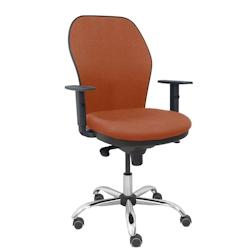 Piqueras y Crespo Silla Jorquera respaldo bali marrón asiento bali marrón base cromada y ruedas parqué - marron multi-matériau 15SB363B363B10CCRRP_0