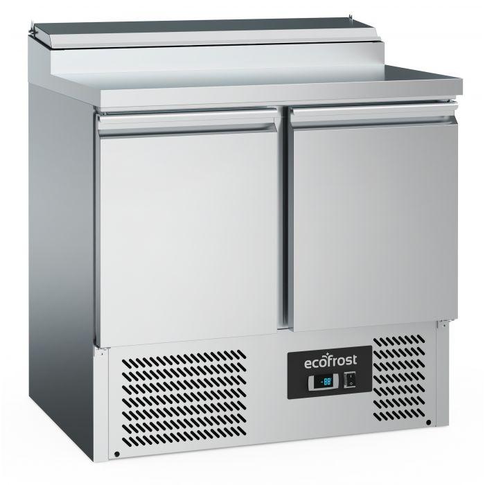 Saladette 2 portes - 240L pour 5 bacs GN1/6 avec couvercle inox - 7950.5058_0