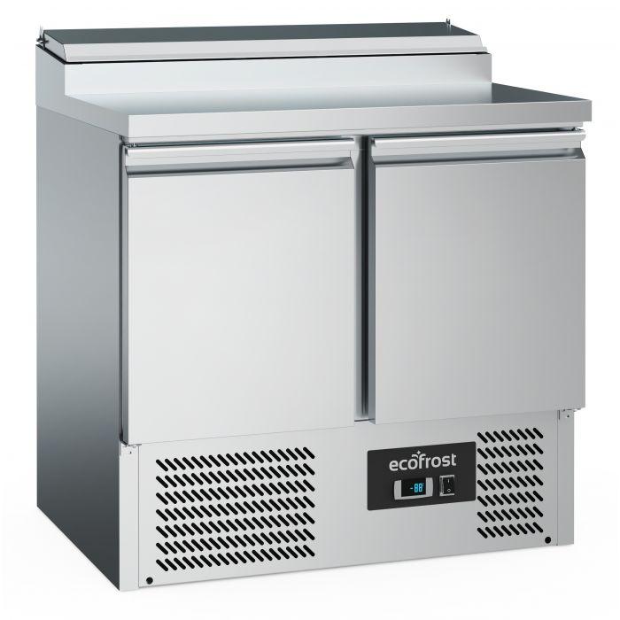 Saladette 2 portes pour 5 bacs gn1/6 couvercle inox - 7950.5058_0