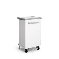 Stil Casa poubelle de tri sélectif à pédale, acier peint, 47 x 37 x h. 83 cm, ouverture frontale, élastique de maintien du sac, 90 litres, blanc._0
