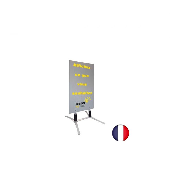 Stop trottoirs - interface plv - pvc personnalisé avec piétement métallique_0