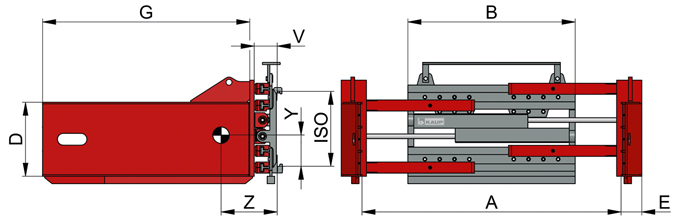 T413RC - Pince à balle et enrubannage avec bras de serrage 2m et attaches renforcées_0