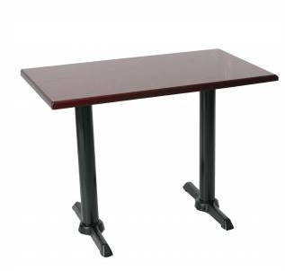 Table en bois stratifiée - dimensions 100x60cm - pieds en fonte latéral - épaisseur 4cm_0