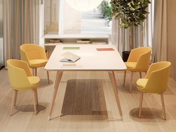 Table de réunion Cooper Guialmi avec pieds en bois massif de hêtre - élégance et fonctionnalité_0