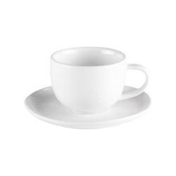 Tasse et sous-tasse à café Ecume 9 cl x6 -  Blanc Rond Porcelaine Table Passion 8.5x6.3 cm - blanc porcelaine 3106232762253_0
