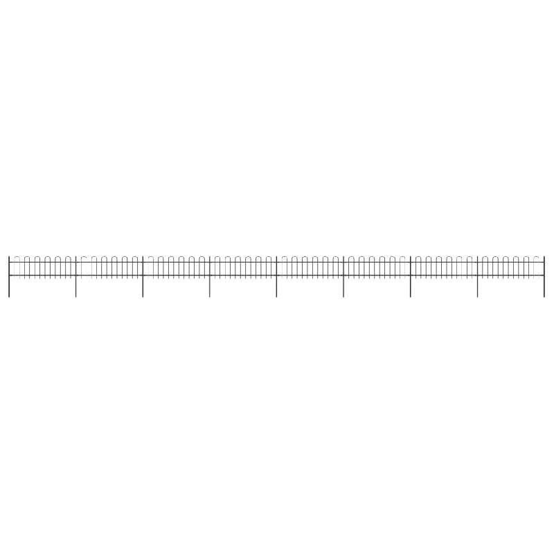 Vidaxl clôture de jardin avec dessus en cerceau acier 13,6x0,6 m noir 277645_0