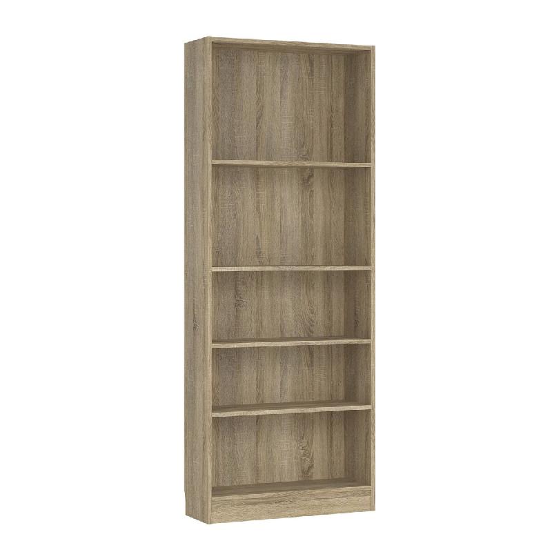 WellHome - Bibliothèque étagère avec 4 étagères en coloris Chêne 79 x 27 x 204 cm - Turia - marron multi-matériau WH16950_0