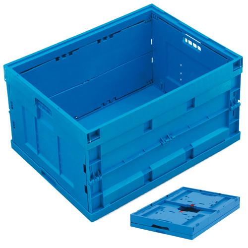 Bac plastique pliable plein bleu 800 x 600 x 445 mm - Réf : BAC147BP8644000_0