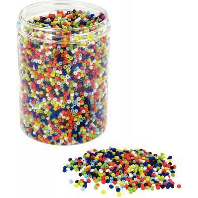 Bocal de 500 grammes de perles rocailles opaques assorties - diamètre 2,5 mm_0