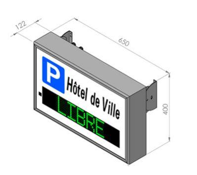 Caisson de signalisation bi-textes ou tri-textes série 650-75t - Aluminium anodisé - Dimensions 650x400x122mm - Protection IP54 / IK08_0