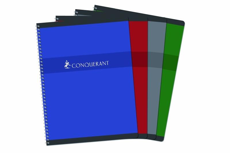 CONQUERANT Lot de 5 Cahier Sept reliure intégrale 24x32, 180p./90 feuilles 70g/m², Séyès, coloris assortis (4) - 3020120095912_0