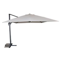 DCB GARDEN Parasol avec pied excentré en acier et toile grise - SEVILLA - gris aluminium P-05-GRIS_0