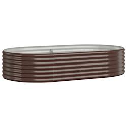 Helloshop26 - Jardinière bac lit surélevé 175 x 100 x 36 cm plantes fleurs terrasse jardin de jardin acier enduit de poudre marron 02_0039504 - 300_0