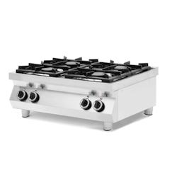 HENDI Réchaud à gaz, 4 brûleurs, 19kW, modèle de table, LH 760 x 860 x 450 mm - inox 227381_0