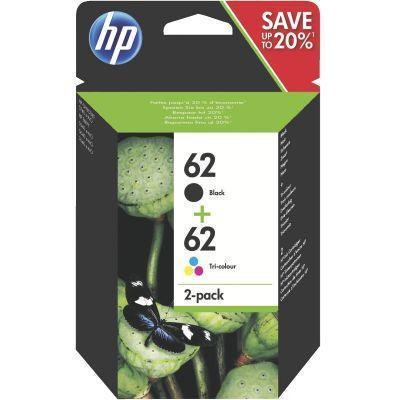 Lot de 2 cartouches jet d'encre HP série 62 - noir et couleurs - Réf. N9J71AE_0