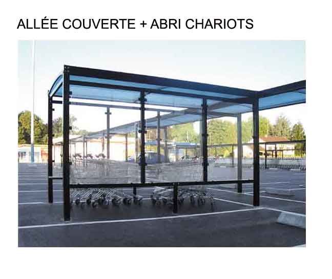 Passages couverts - abris et services - toiture plate en aluminium avec options sur mesure_0