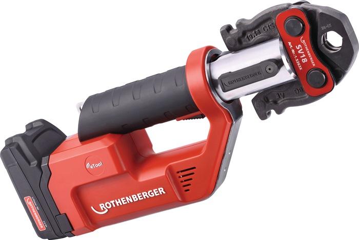 Presse à  accu ROMAX Compact TT jeu mâch. Press. M, 1x2Ah, EU,15-22-28mm Jeu de mâchoires de presse M, 1x 2 Ah, U coffret en plastique ROTHENBERGER_0