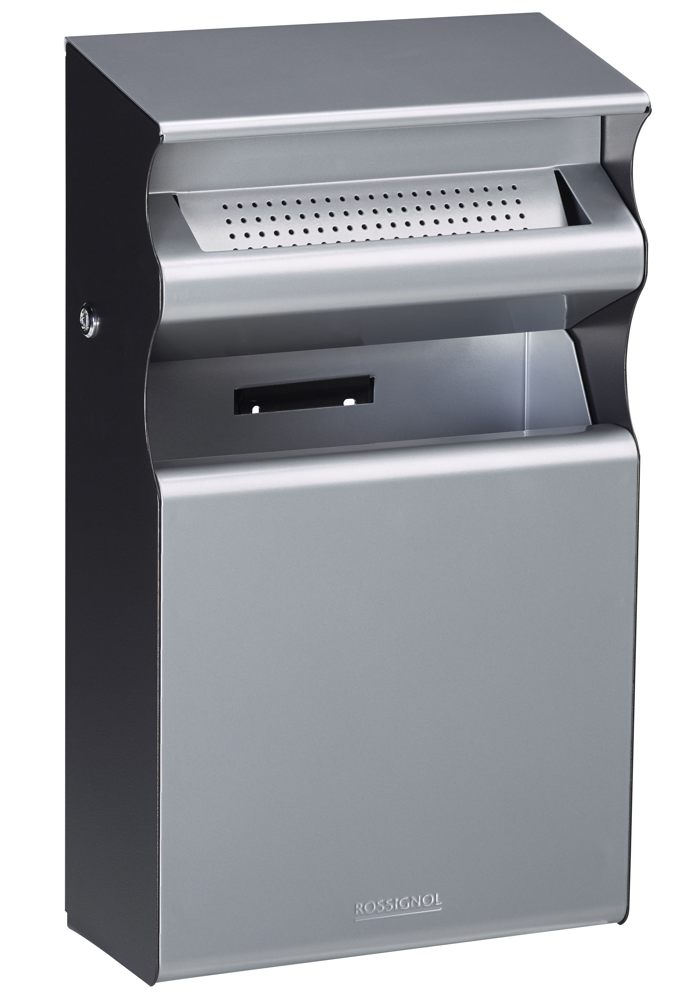Réf. 56153 Kopa - cendrier corbeille mural 2L/15L - Rossignol - gris - fabrication française et recyclable_0