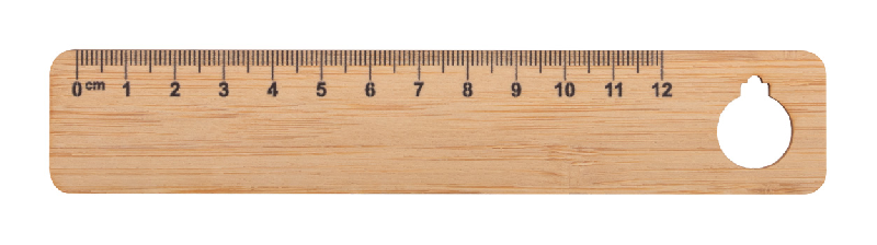 Règle en bambou contreplaqué 12 cm - Motif de Noël - Couleur naturelle_0