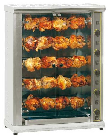 RÔTISSOIRE ROLLER GRILL 5 BROCHES GAZ 20 POULETS