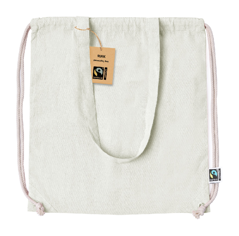 Sac piscine en coton recyclé Fairtrade - 100% coton équitable 140 g/m² - anses longues_0