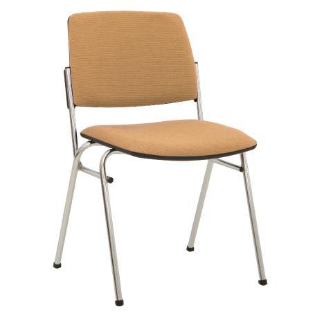 Siège visiteur - chaise de conférence ISIT CHROME beige - design, ergonomie et structure chromée_0