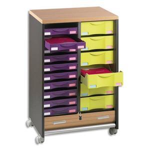 Simmob desserte mobile Multiclass - 2 colonnes avec 16 tiroirs - 60 x 85 x 46 cm - gris_0